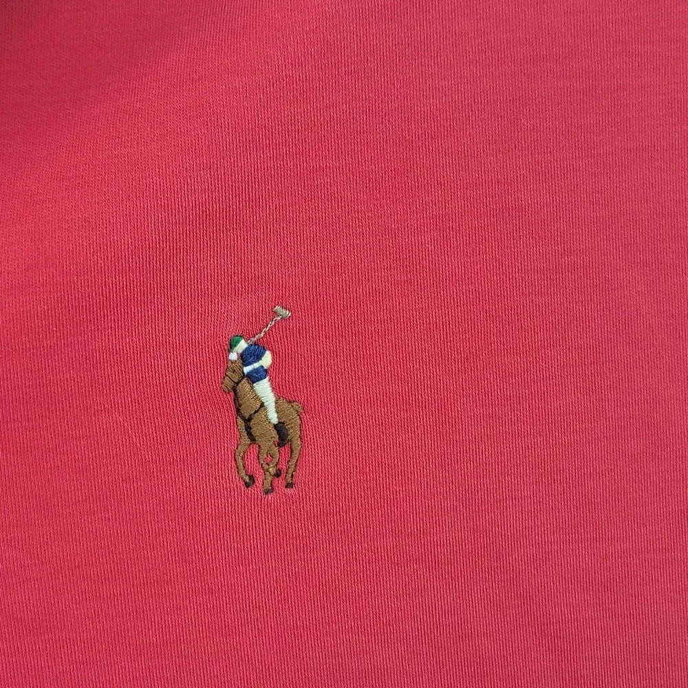 Polo Ralph Lauren Mens L Polo Shirt Cotton Classic Fit Red Short Sleeve‎